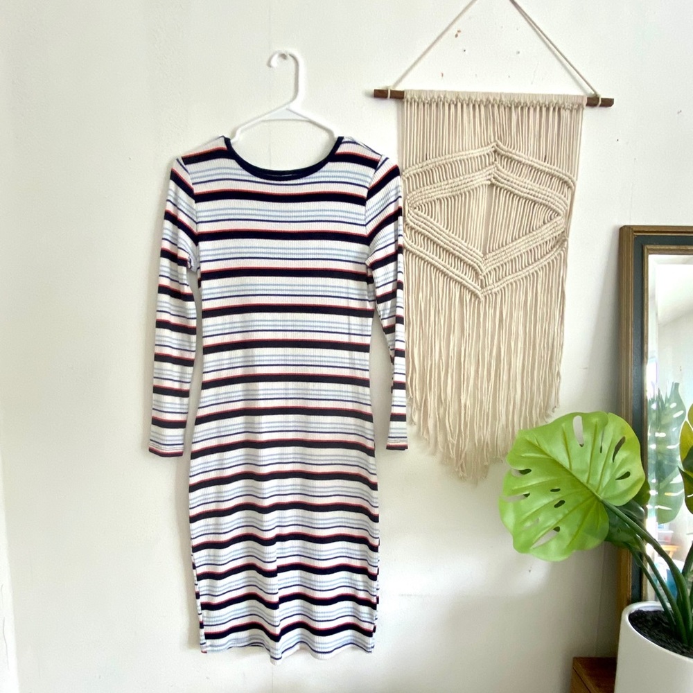 Striped Bodycon Sweater Dress